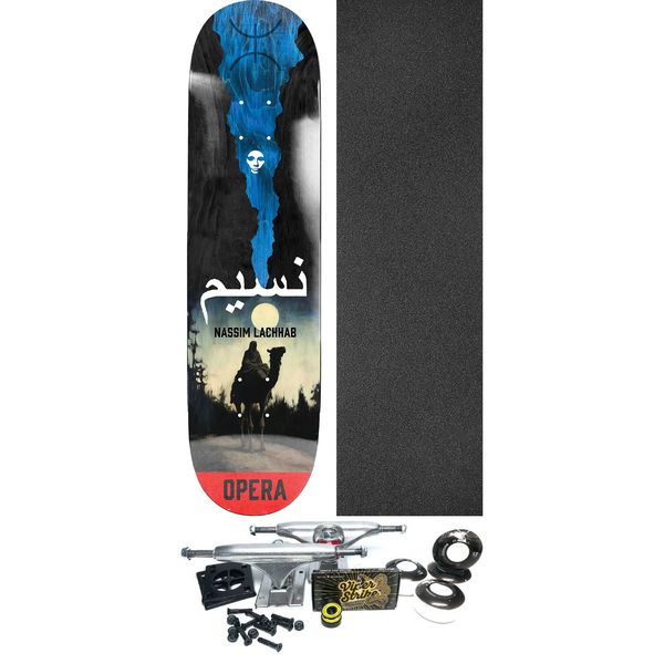 Opera Skateboards Nassim Lachhab Nomad Blue / Black Skateboard Deck - 8.37" x 31.6" - Complete Skateboard Bundle